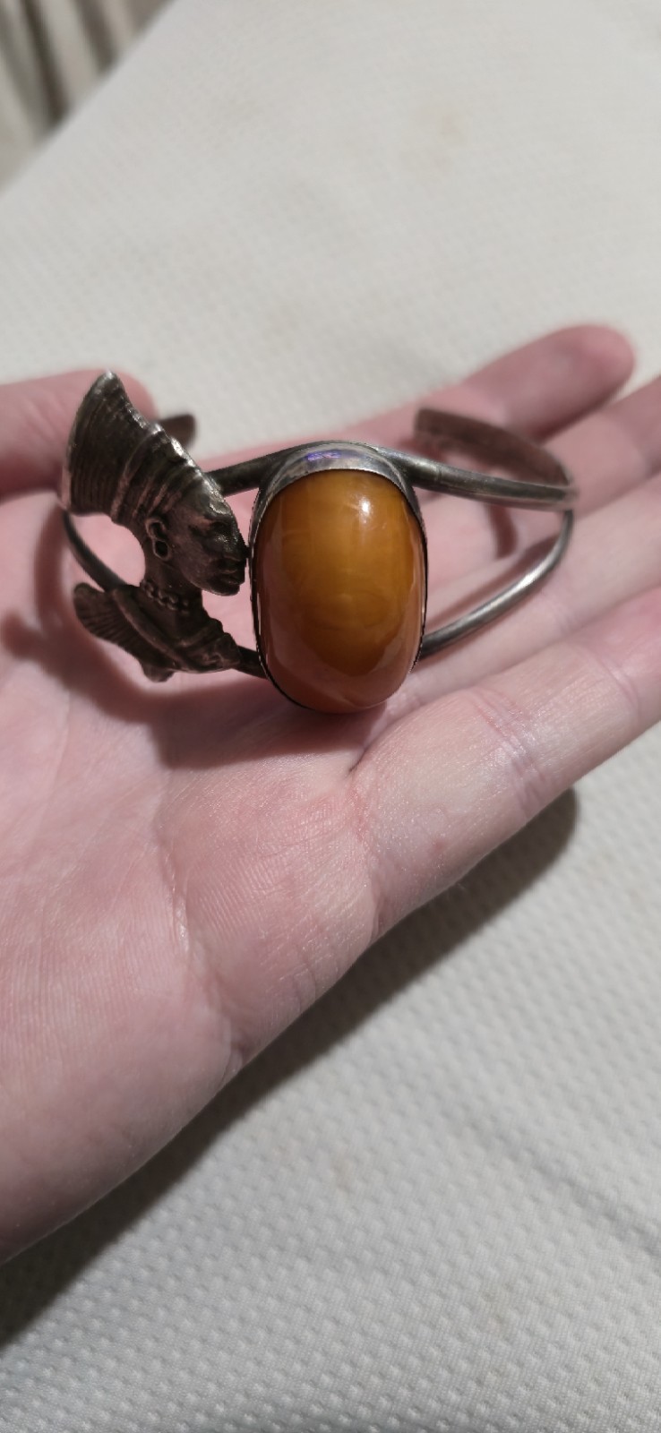 Sterling African Egg Yoke Amber Braclet