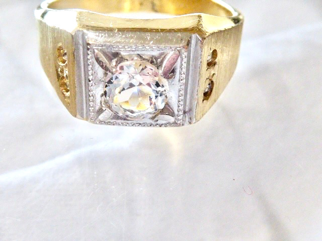 RARE 14k K YELLOW GOLD FILLED NEW OLD STOCK 70’S SIZE 12.75 SOLITAIRE RING