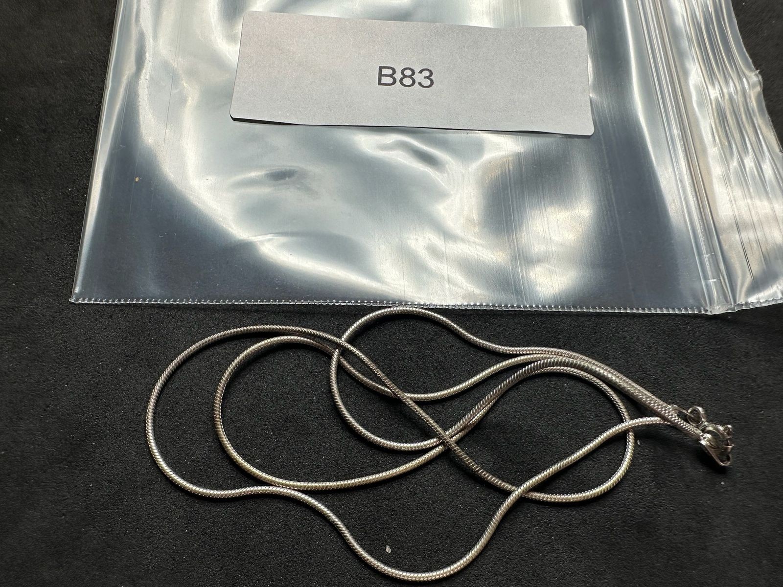 4.48g Vintage Sterling Silver 925 Snake Chain Necklace 20 in M