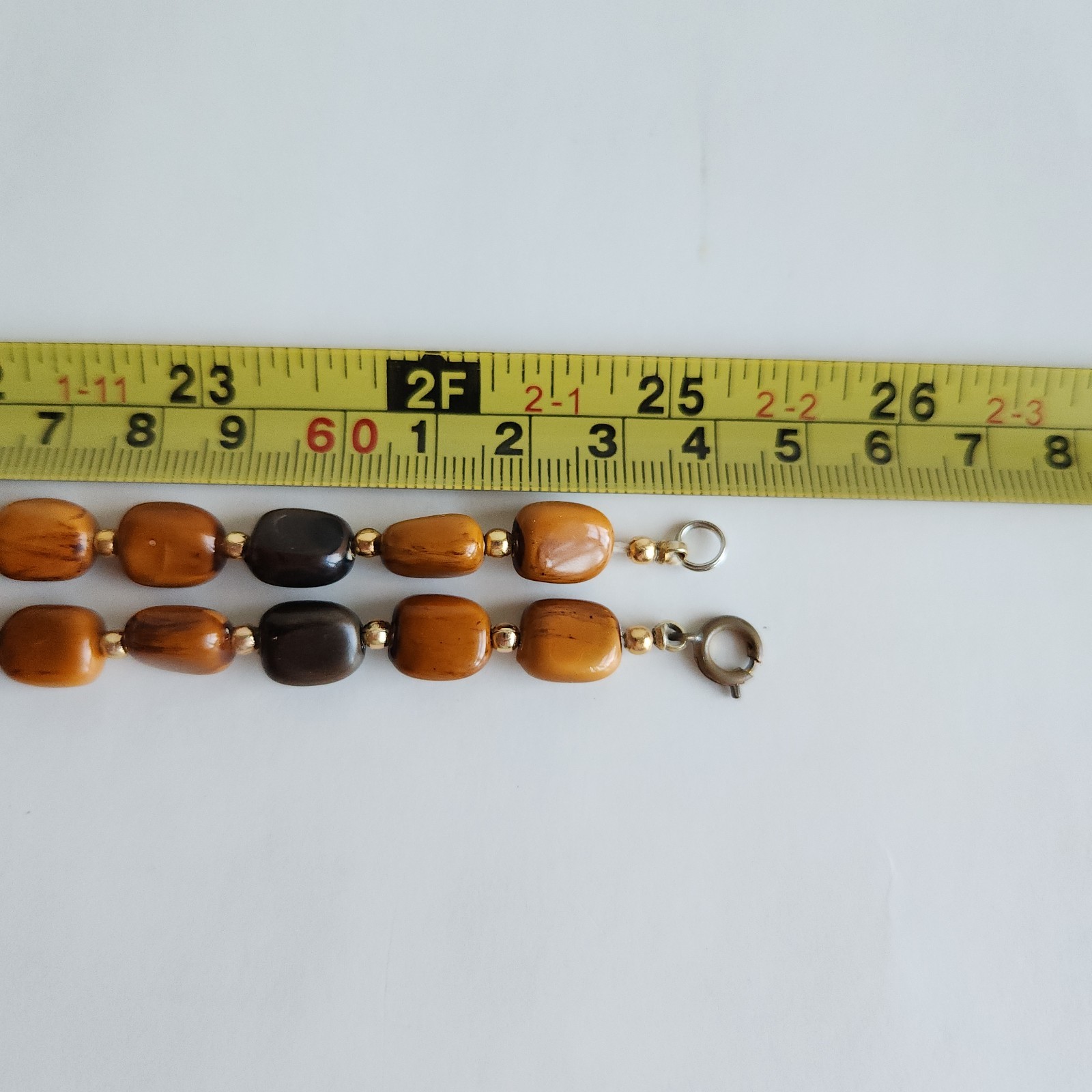 Long Beaded Necklace 50” Layered Wrap Brown Black Nugget Beads Boho