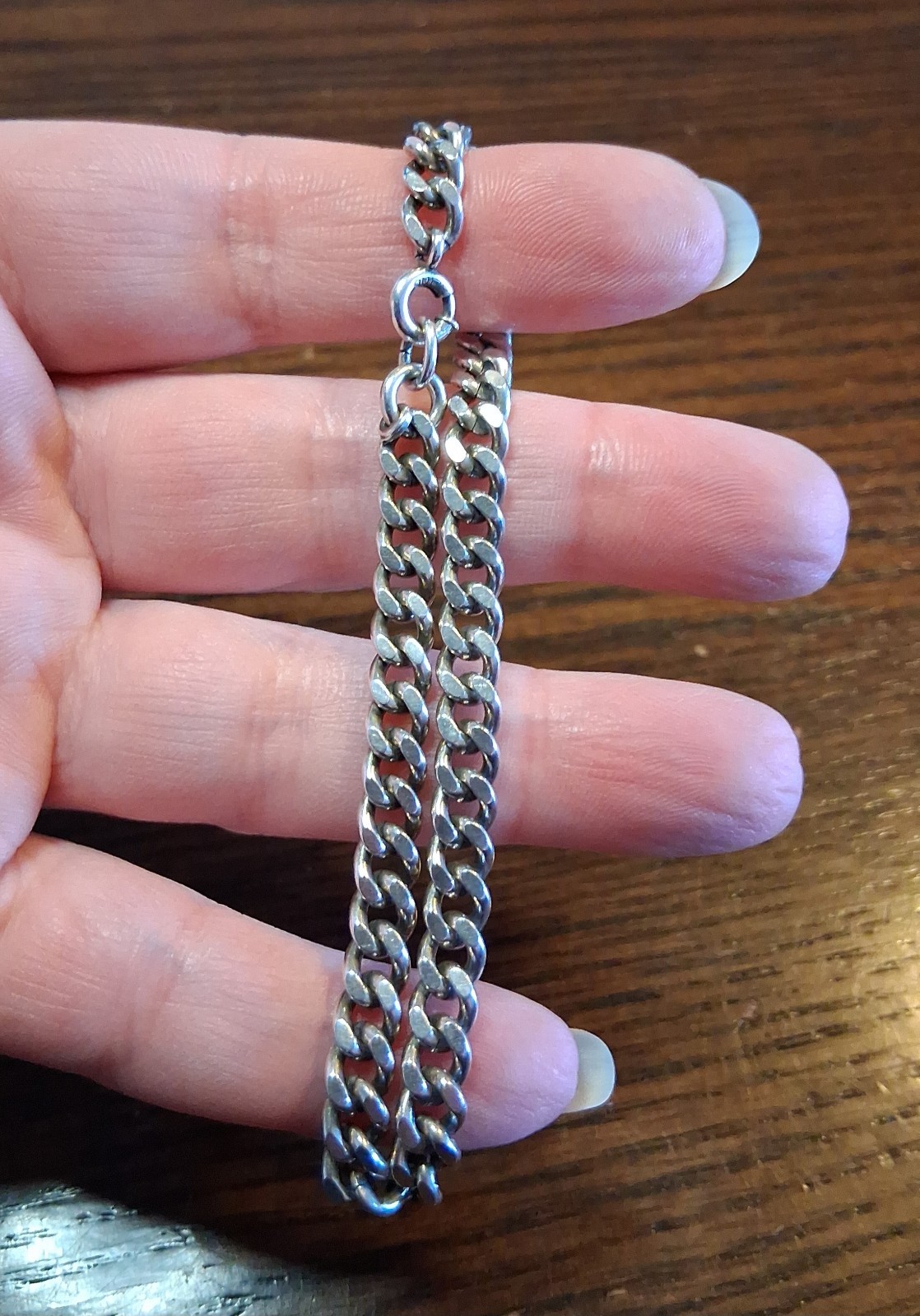 Vintage Chunky Sterling Silver Curb Chain Bracelet 8″ 14g See Pics/Description
