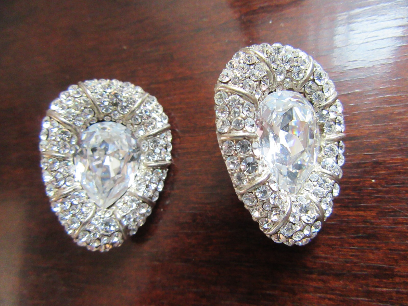 CL/VINTAGE CRAIG LEONARD CLIP ON EARRINGS/RHINESTONE/RARE!