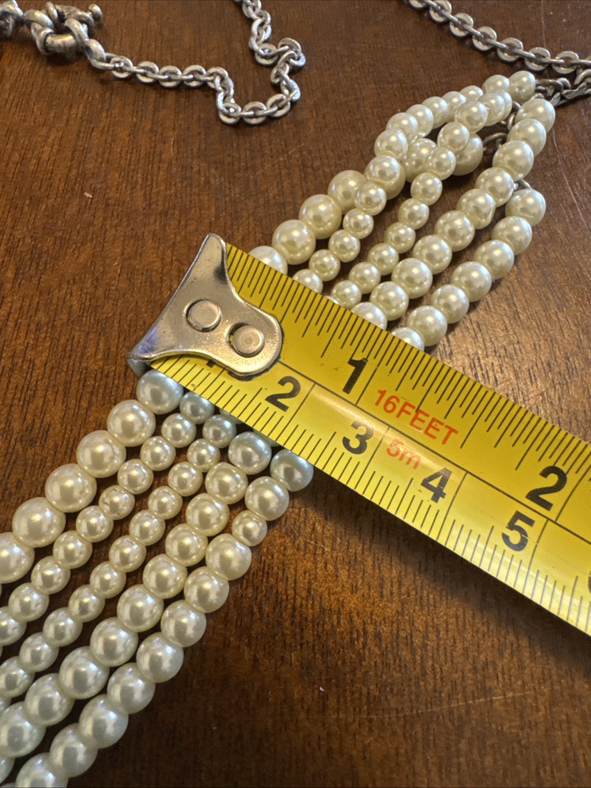 J. Crew Faux Multistrand Faux Pearl Chain Necklace 23” Pearl Strands 4”-5”