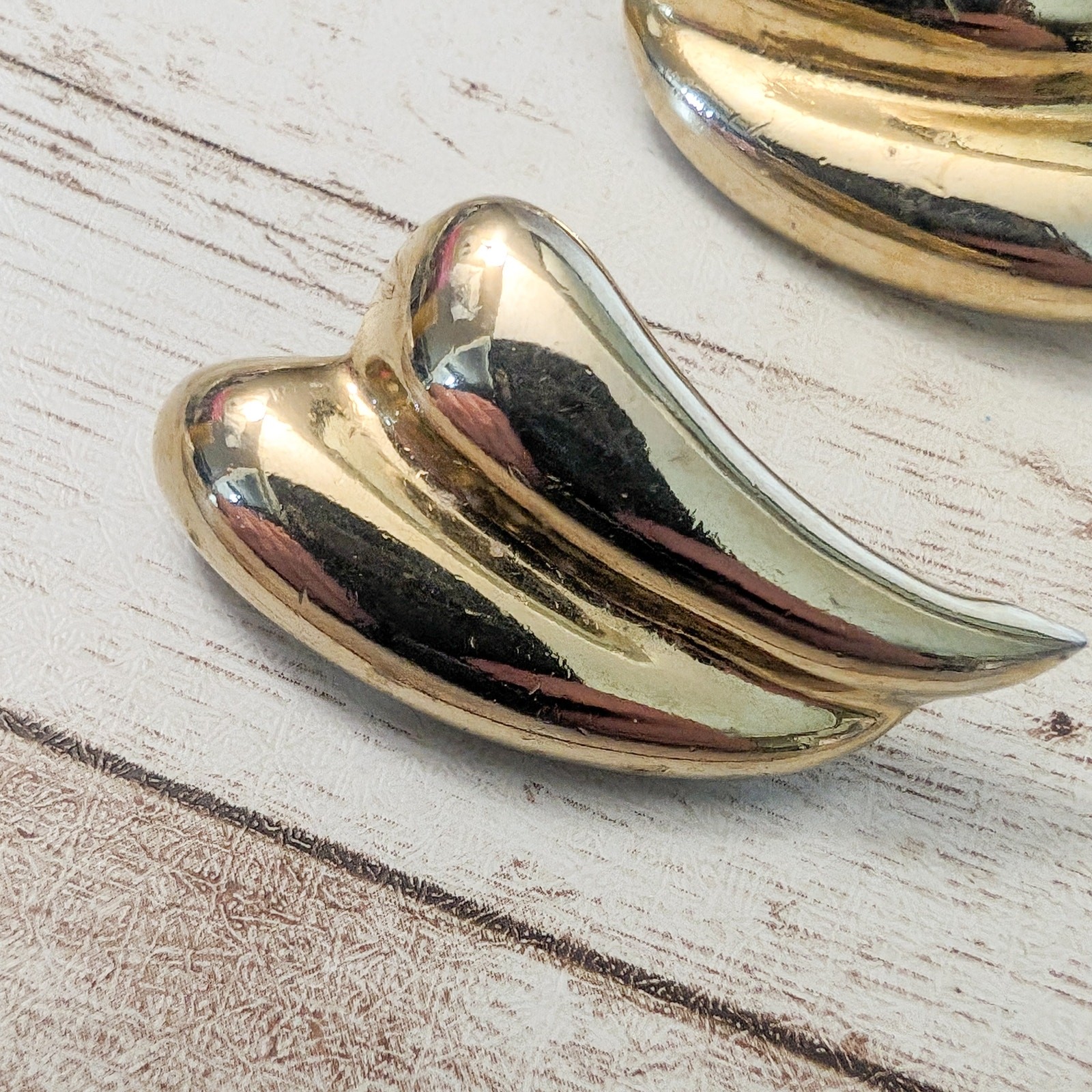 Vintage Earrings For Pierced Ears – 1 & 5/8″ Double Swish – Fair Condition
