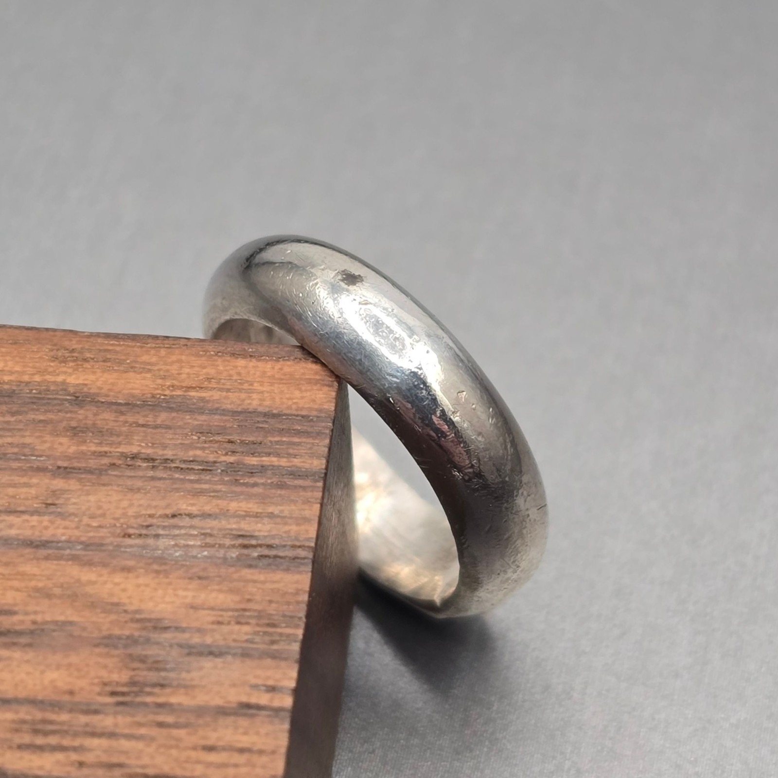 Vintage Sterling Silver Domed Wedding Band Ring Size 6.75 Heart Maker Stackable