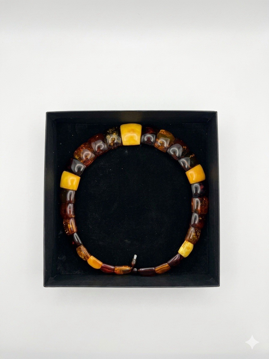 Rare Genuine Amber & Fossilized Dinosaur Dung (Coprolite) Statement Necklace 57g