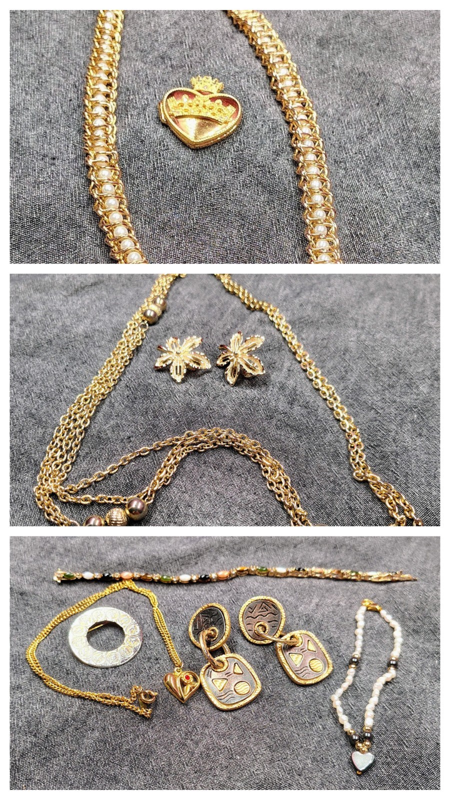 Lot of 9 Fashion Costume Jewelry Assorted Some Vtg some signed