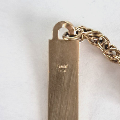 Vintage Speidel USA ID Identification Bracelet Tracy Gold Tone Hearts