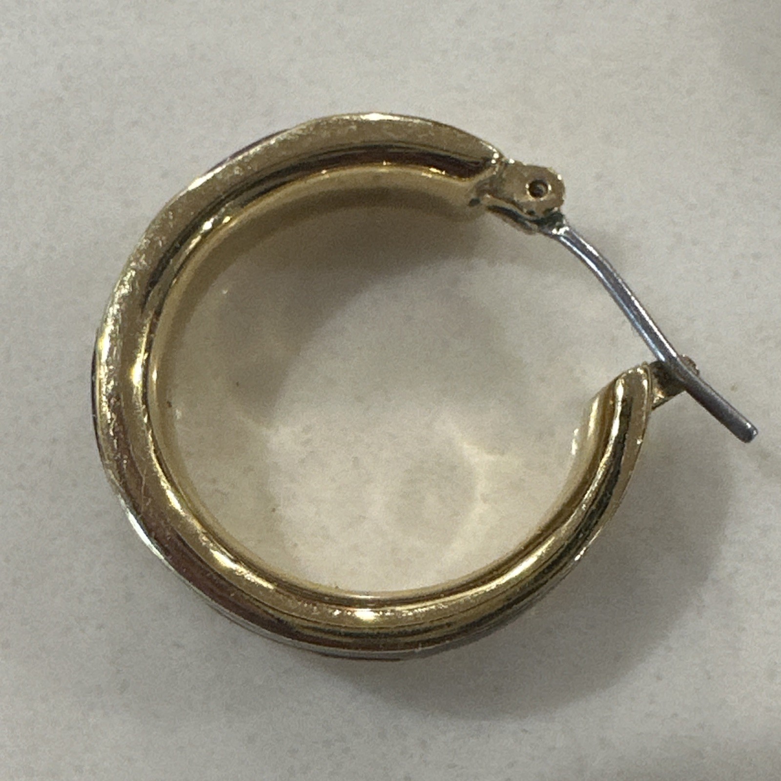 Liz Claiborne “LC” Signed Multi-Colored Glass Stone Gold Hoop Earrings VTG