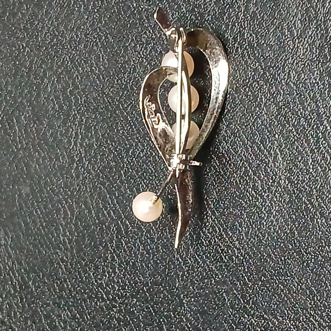 Vintage STERLING 925 Pin Brooch Faux Pearl. 11-786