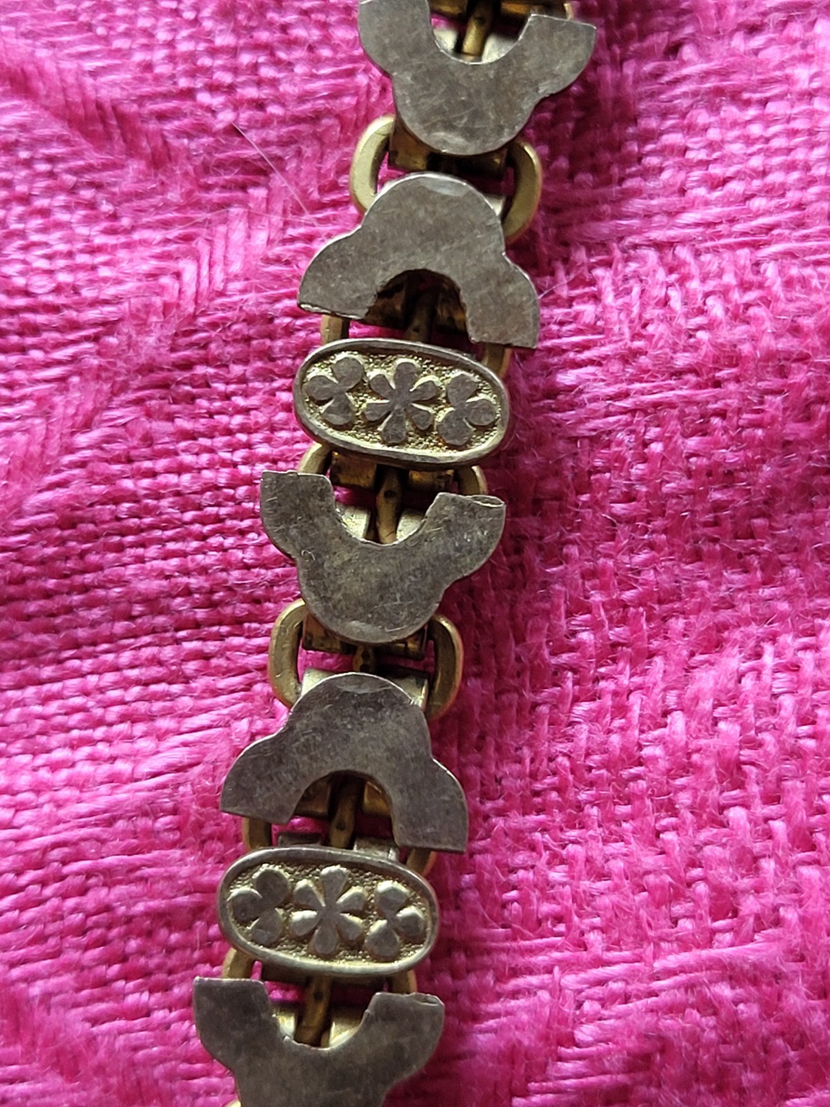 Antique Victorian Gold Filled Book Chain With Etruscan Charms OOAK