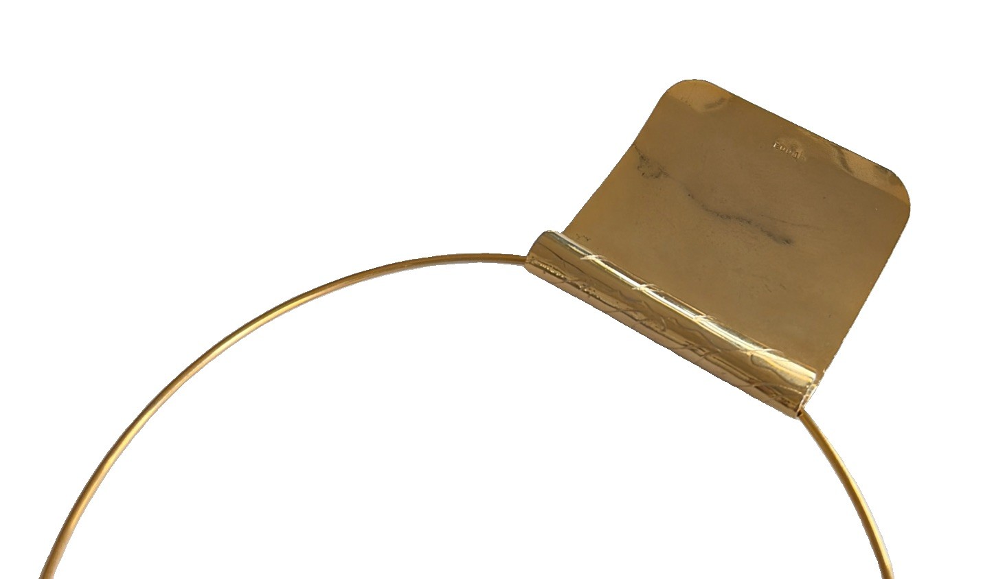 D’Anna Brutalist Statement Pendant Joan Rivers Torque Choker Necklace Gold Tone