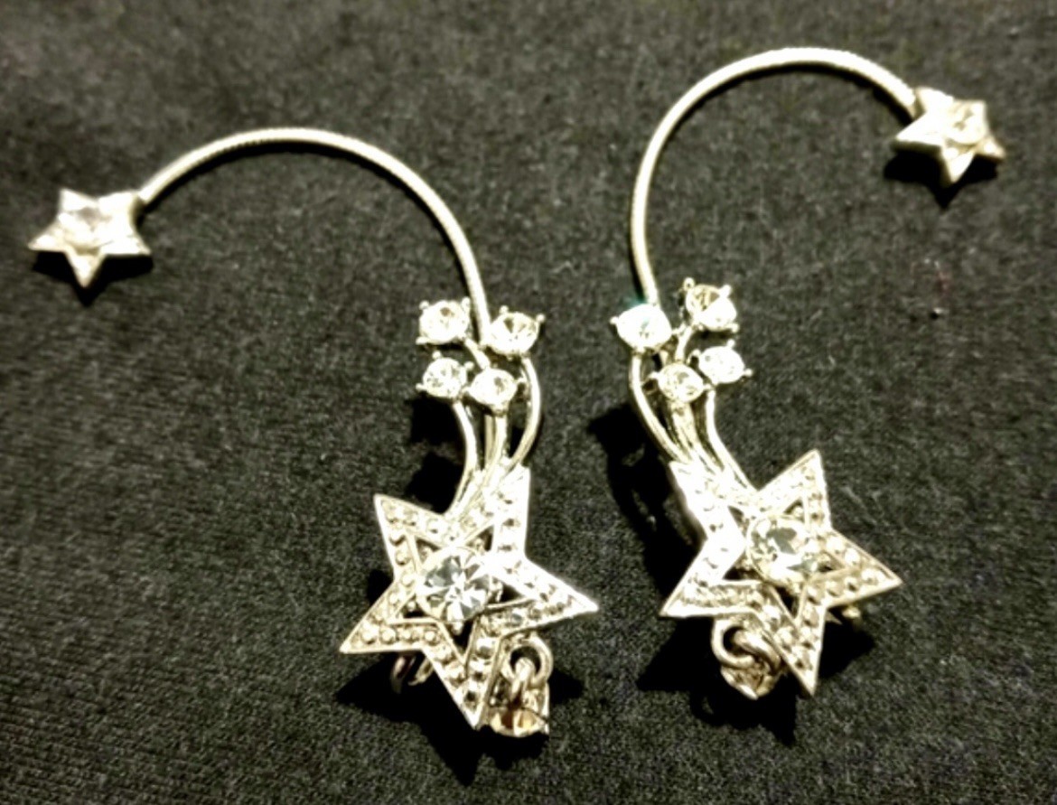 2002 Avon SPARKLING WRAP-AROUND EARRINGS Shooting Stars Vintage NOS Boxed