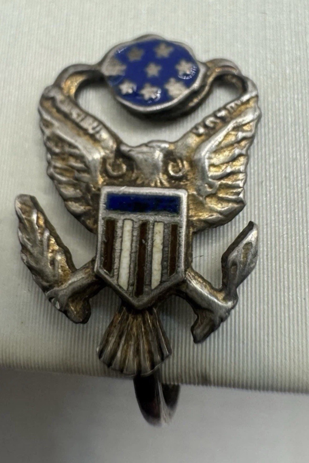 Vintage Sterling Silver 925 USA army/ Military Screw Back Earrings. 2.79g