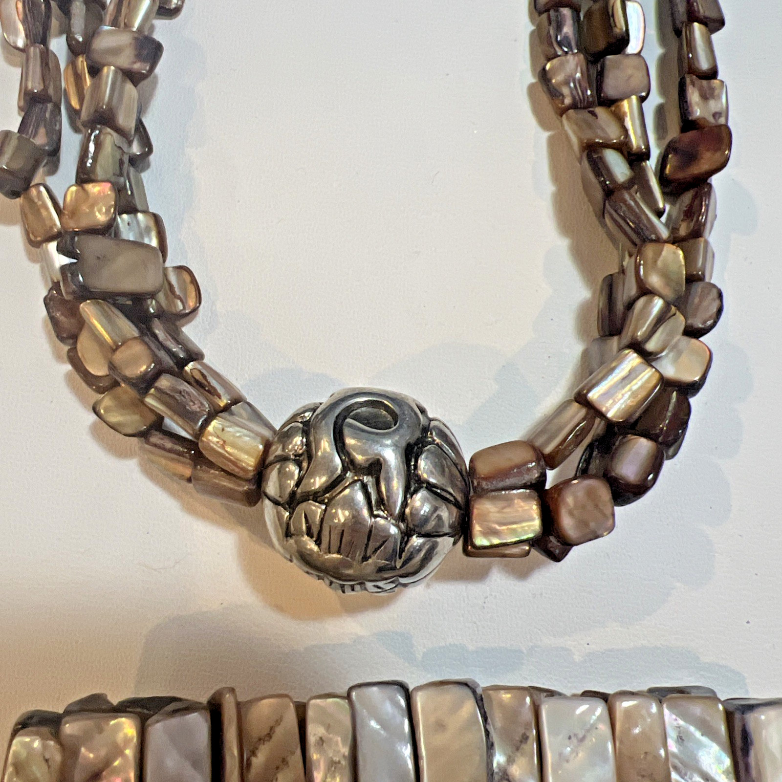 Beautiful Vintage Abalone Necklace & Bracelet Set