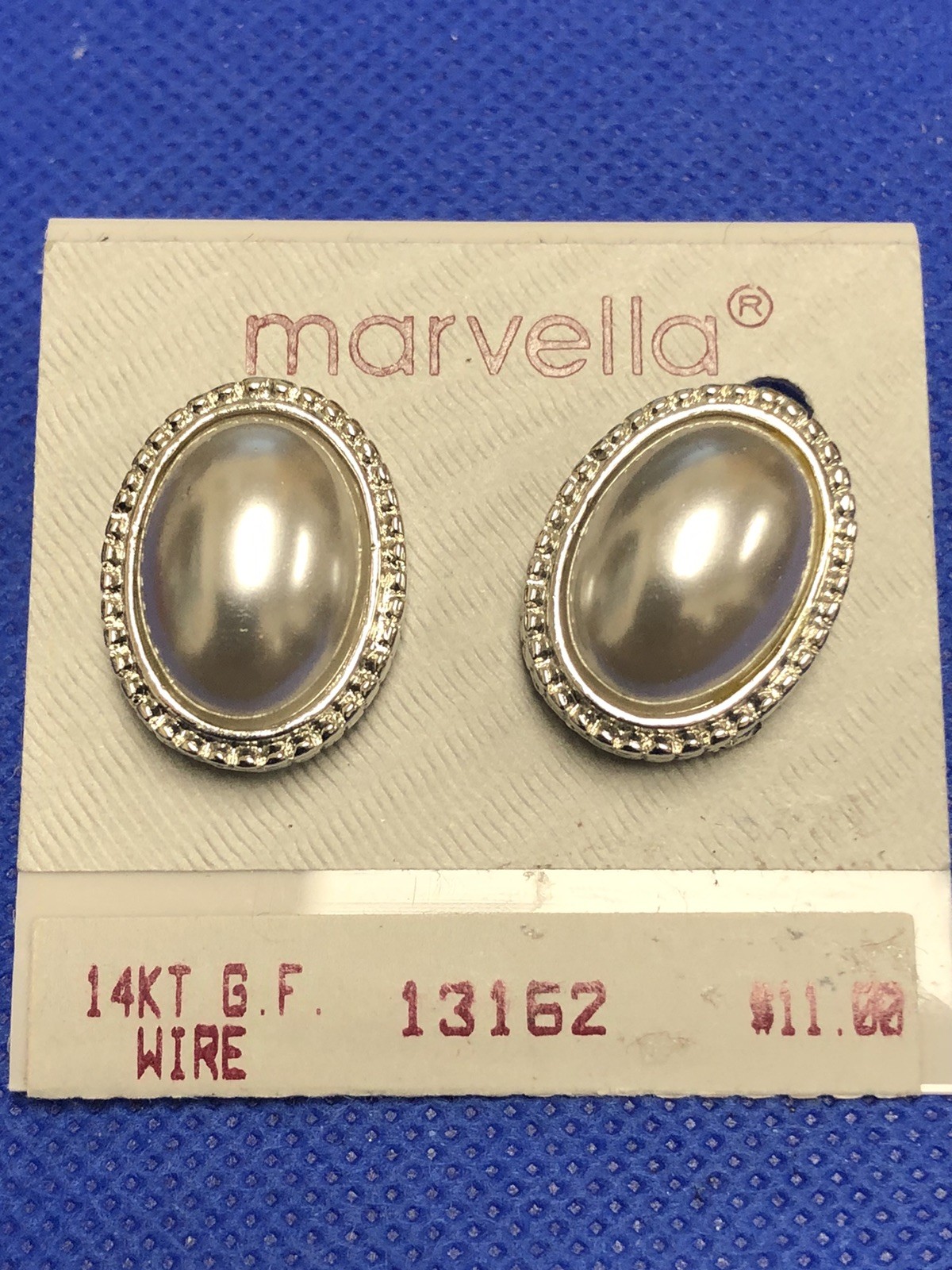 VTG MARVELLA UNSIGNED SILVER TONE FAUX GRAY PEARLS STUD EARRINGS NWT