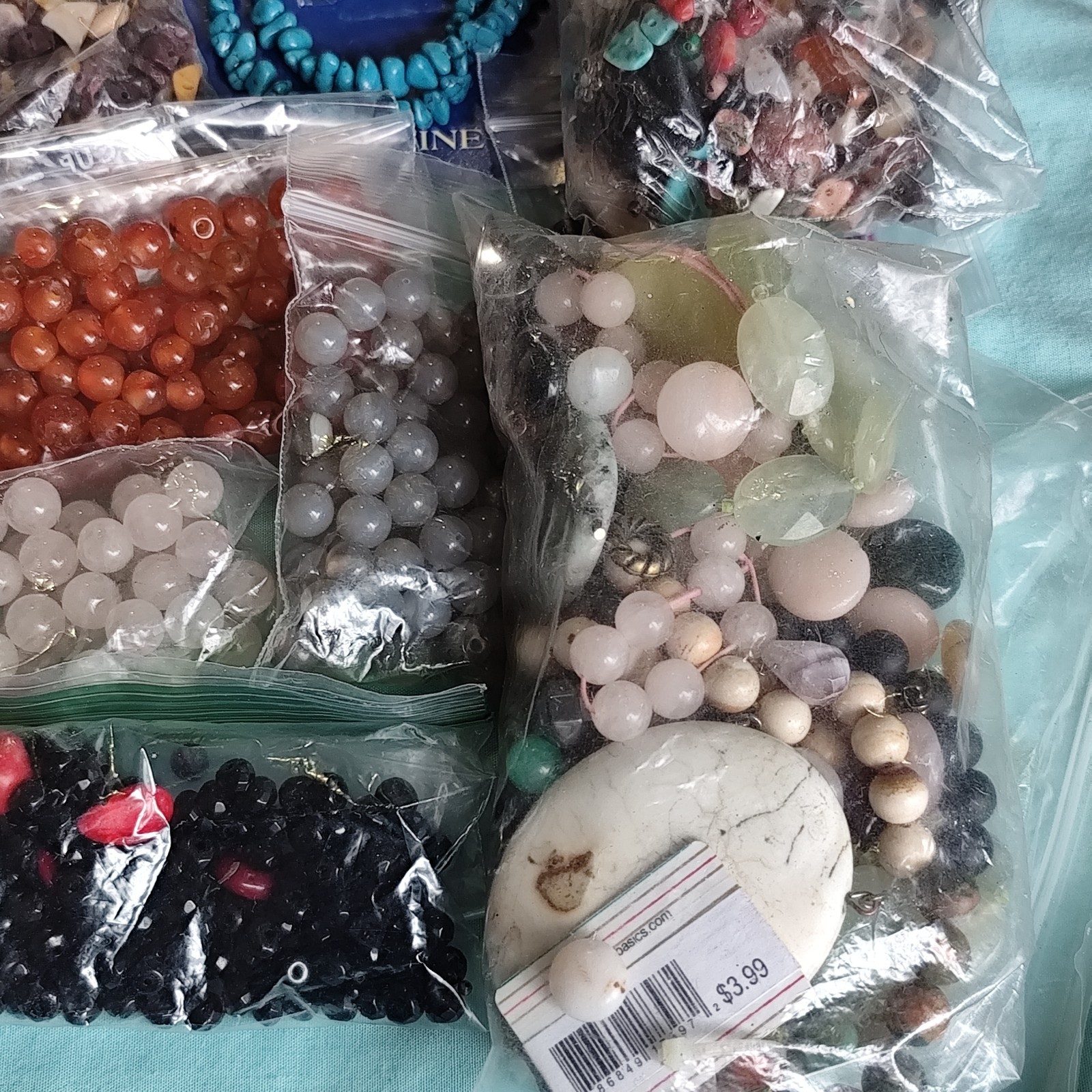 4 Pound Vtg To Mod Mostly Stone Coral Some Glass Beads Jewelry Crafting Lot