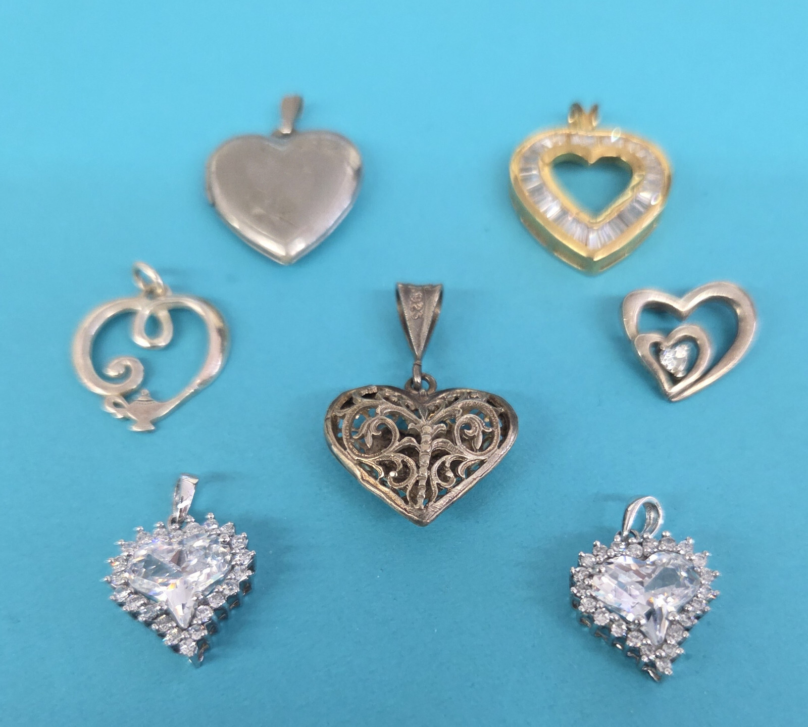 Sterling Silver Heart Shape Design Variety Fashion Charms / Pendants / Locket