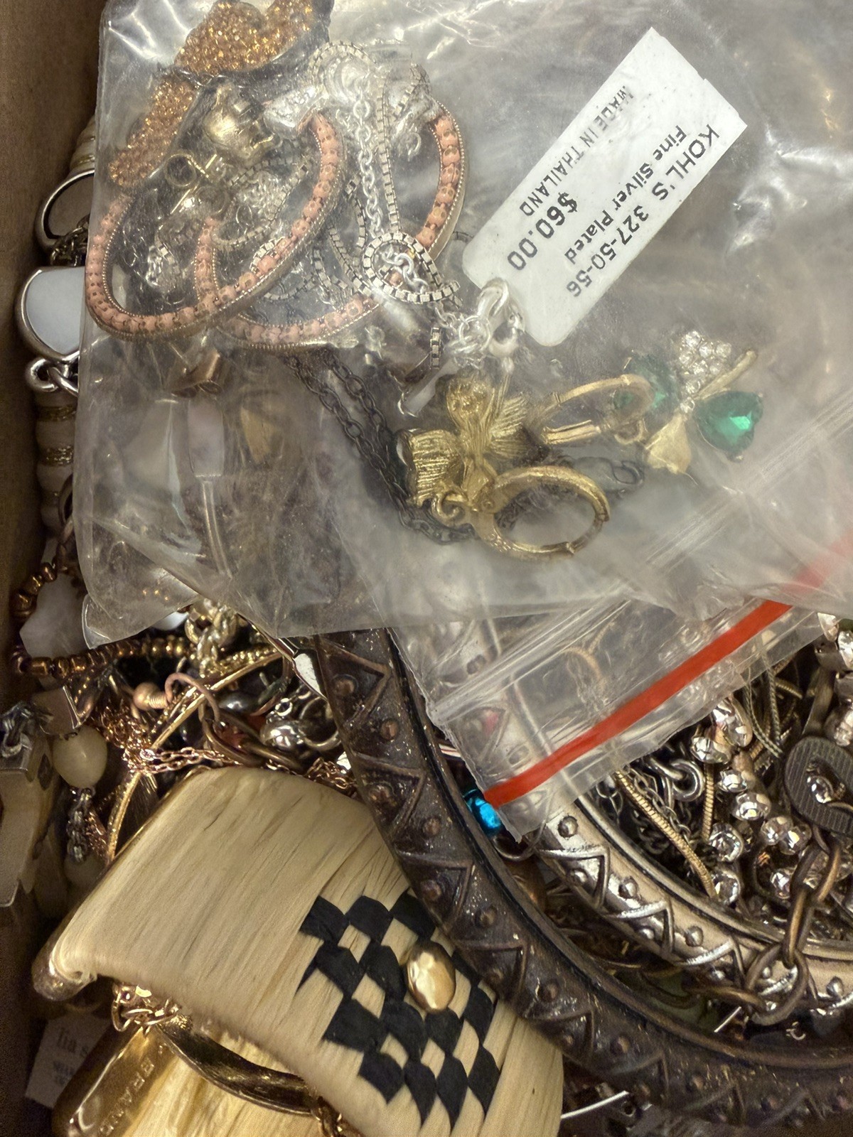 Mixed jewelry lot ideal for resale; includes some 925 pieces and one 14k earring