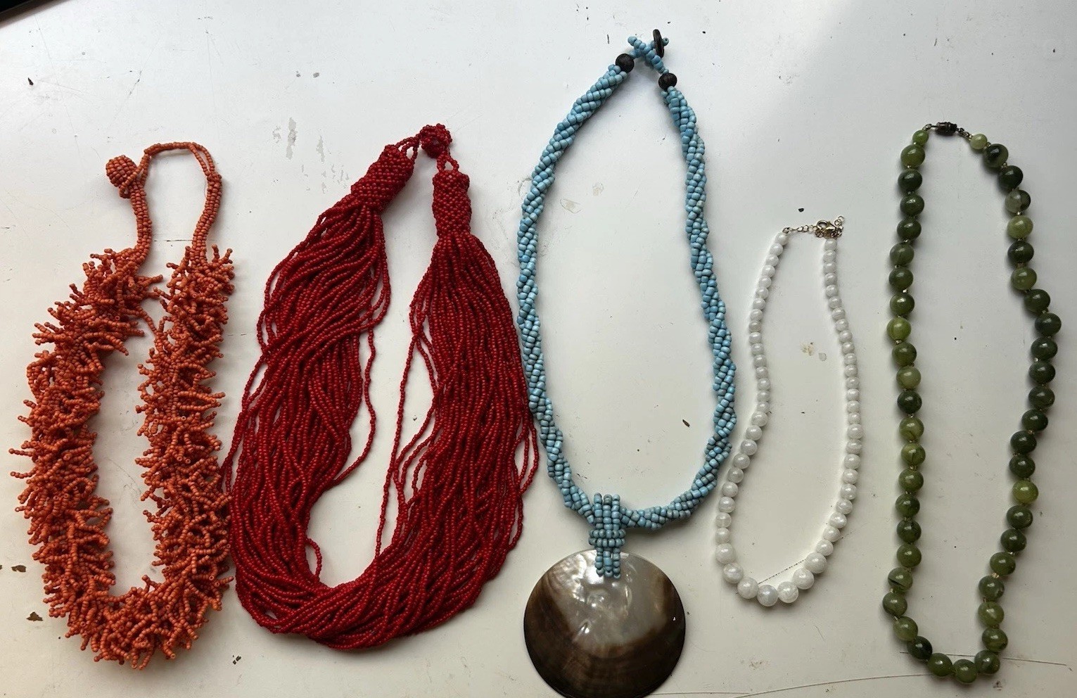 Vintage Necklace Lot 5pcs Multicolor And Style