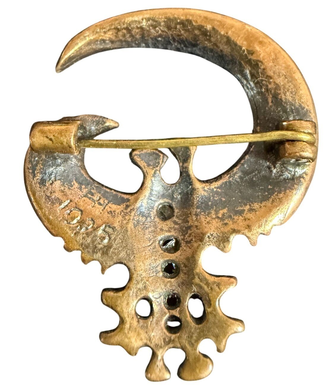 Vintage Eivind Hillestad EH 1025 bronze brooch pin Norway Scandinavian Viking