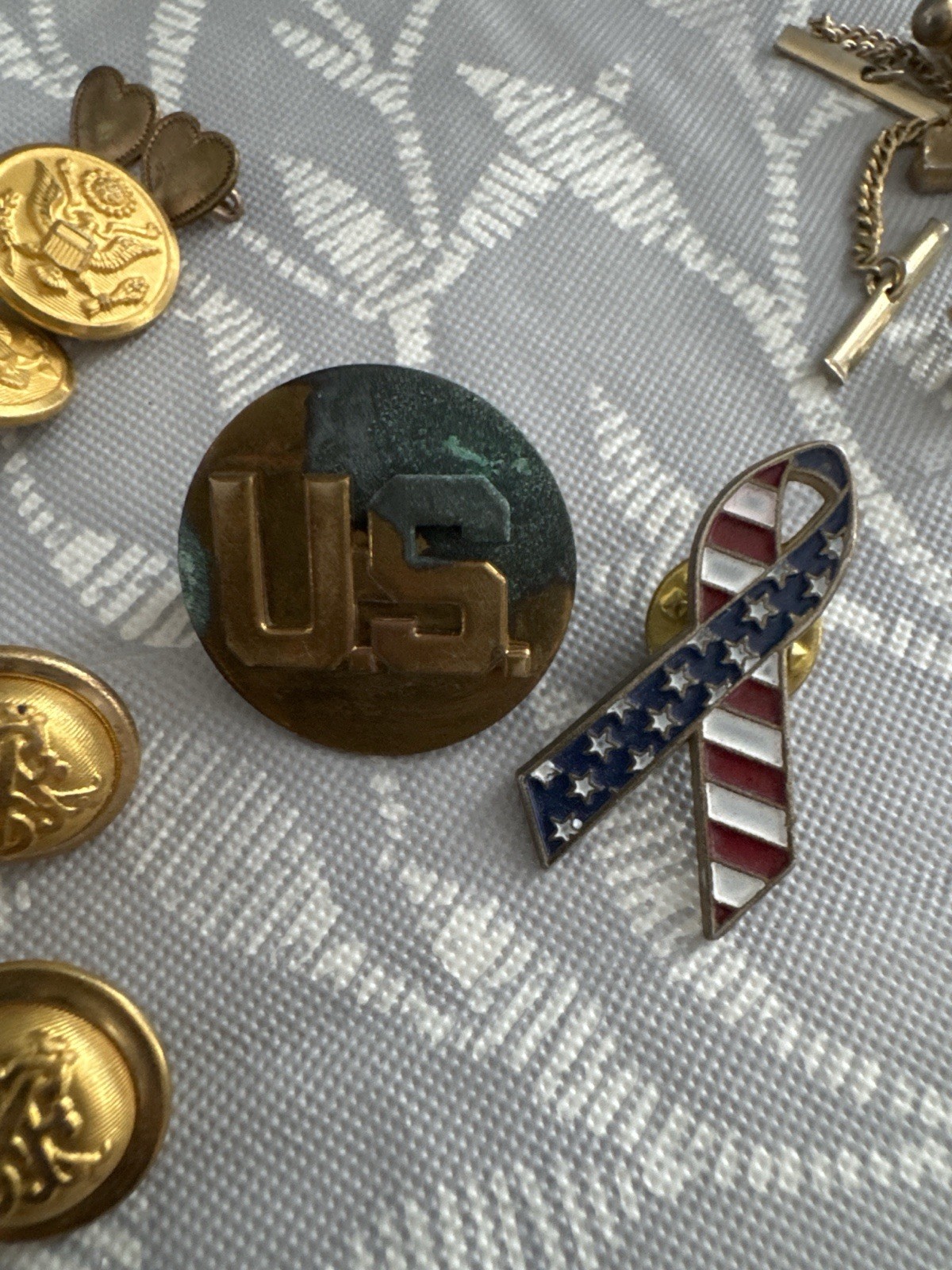Vintage Jewelry Lot Military Buttons GEMSCO Kirk’s Folly Cufflinks Pins