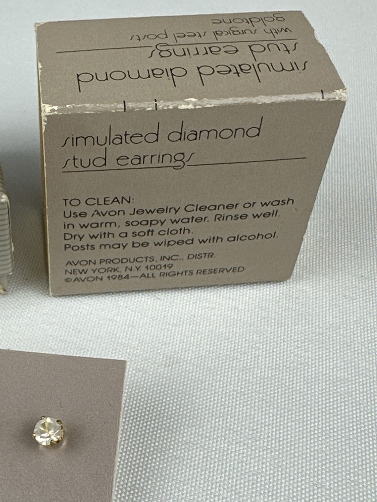 Avon 1984 Simulated Diamond Stud Earrings