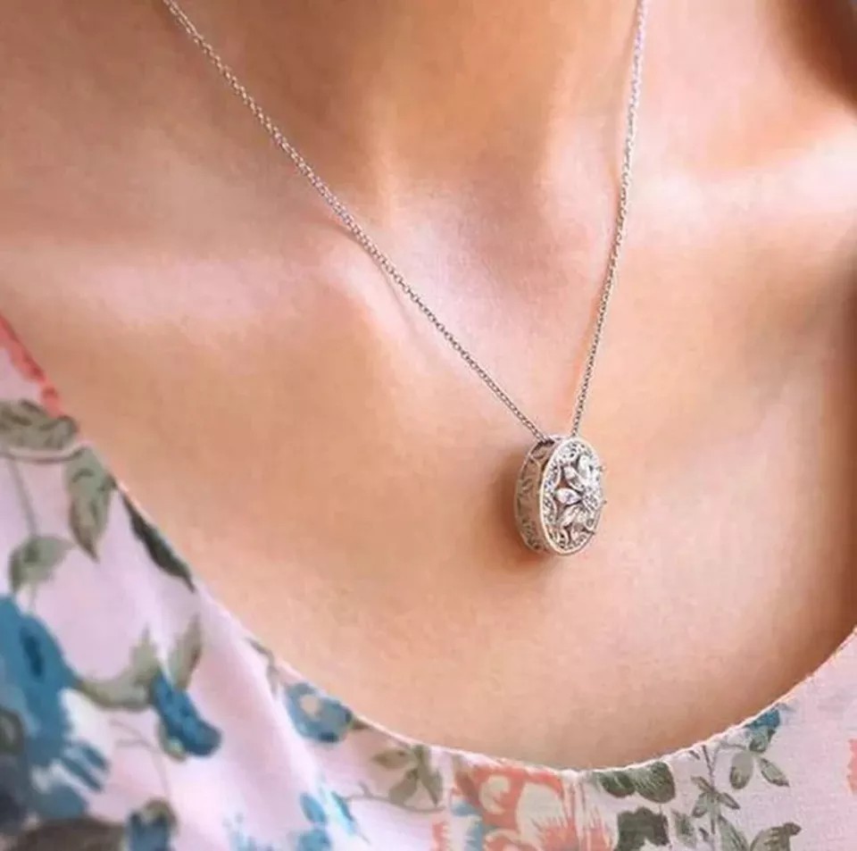 Art Deco Vintage Lab Created Diamond Engagement Gift Pendent 14K White Gold FN