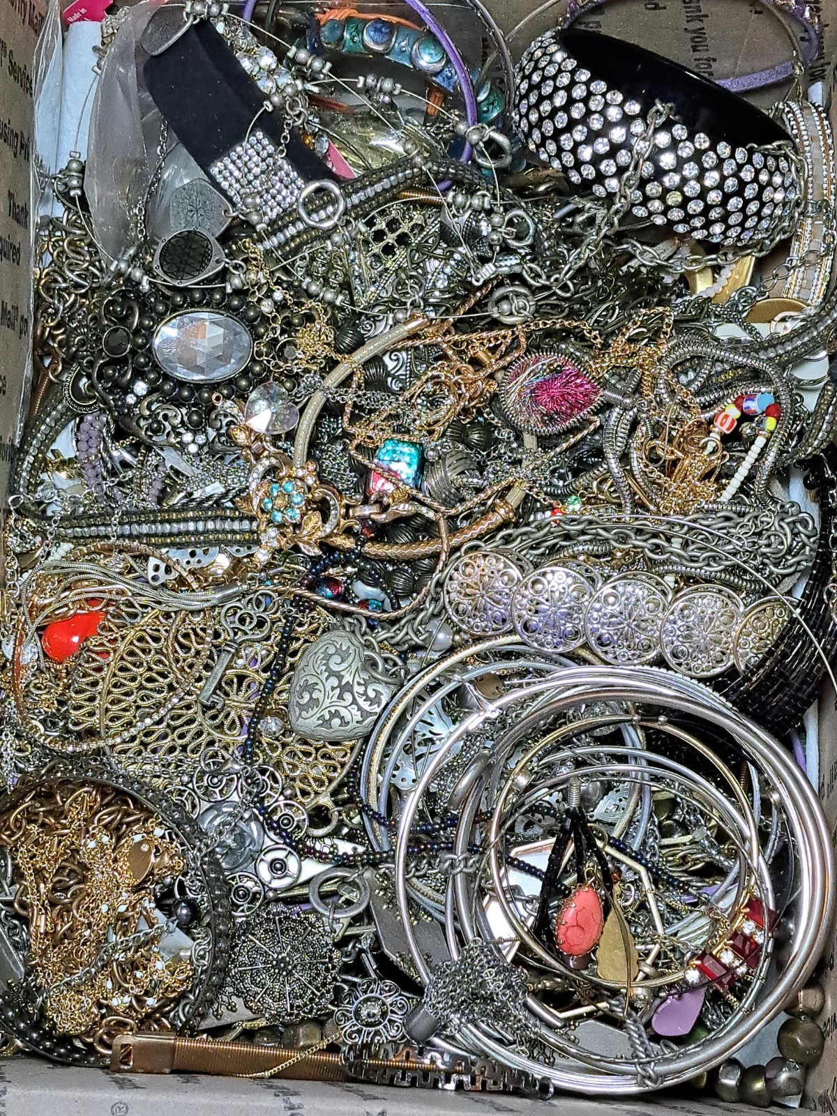 8 Pounds 4 Oz Old Jewelry Lot VTG To Now Junk, Wearable, Craft-Tangles Huge