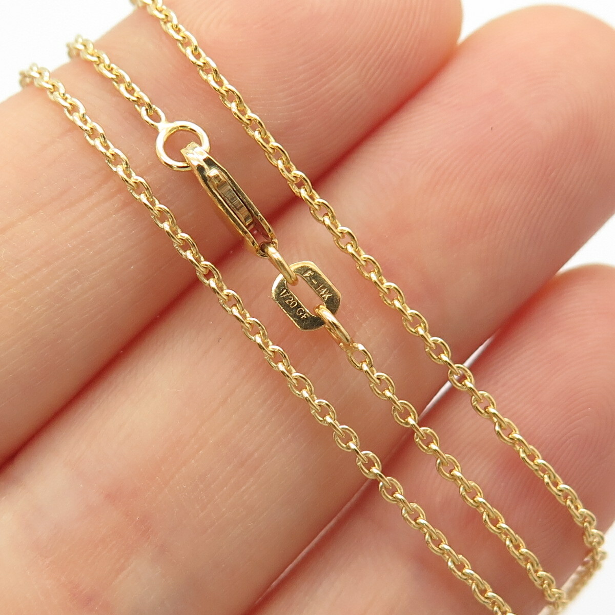 1/20 14K Gold Filled Vintage Old Stock Cable / Rolo Chain Necklace 18″