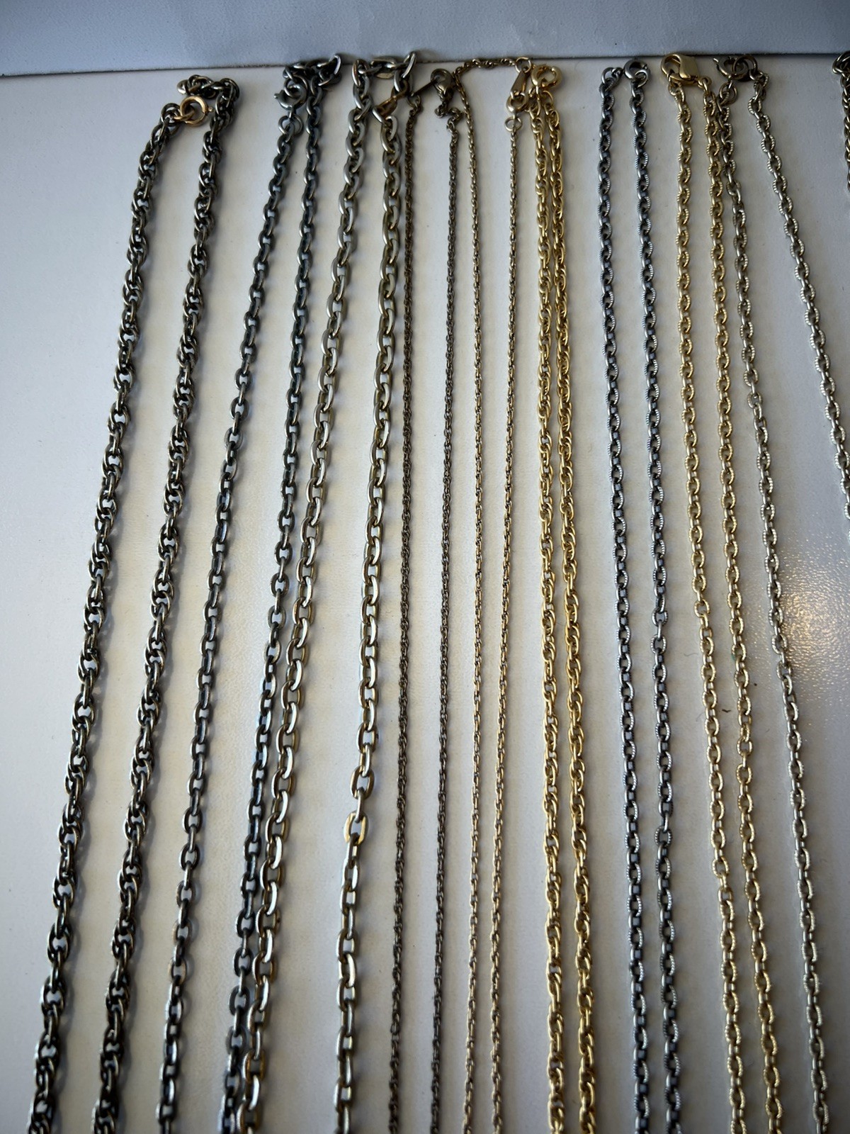 Lot of 20 Vintage and Modern Costume Jewelry Chains