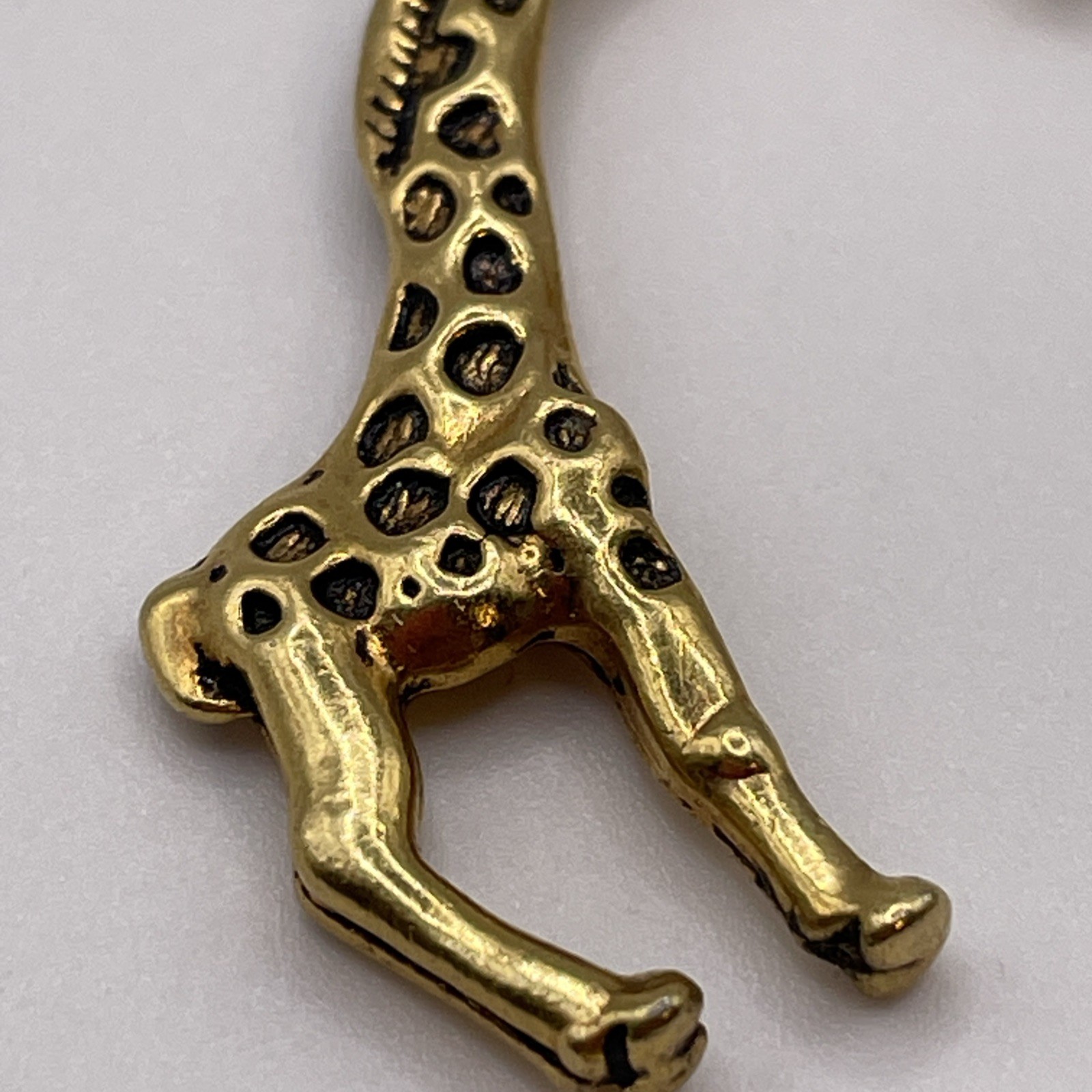Earrings Vintage Giraffe Metal Gold Tone Animals Stud Pierced Jewelry