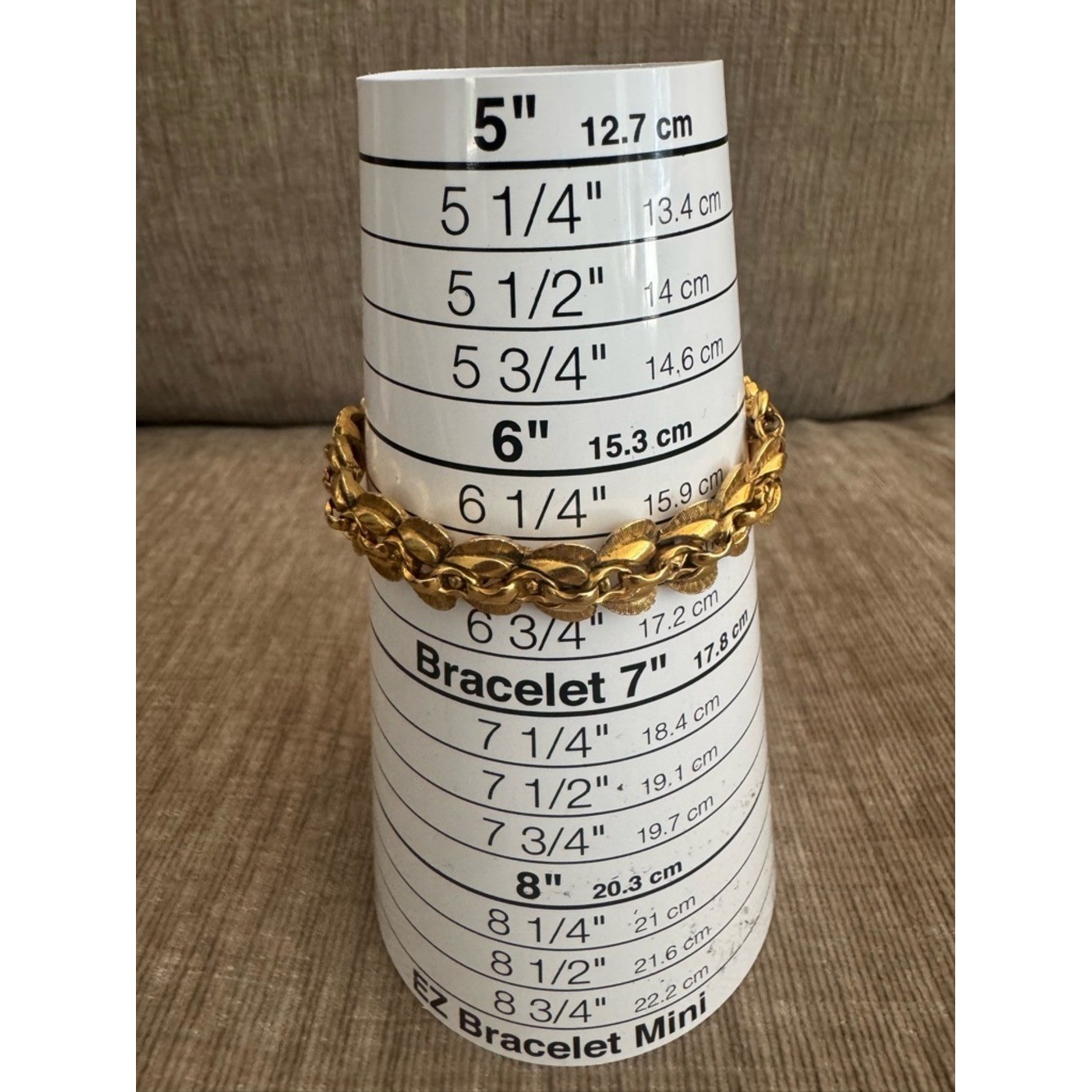 Vintage Florenza Gold Tone Leaf Link Bracelet with Safety Chain Signed