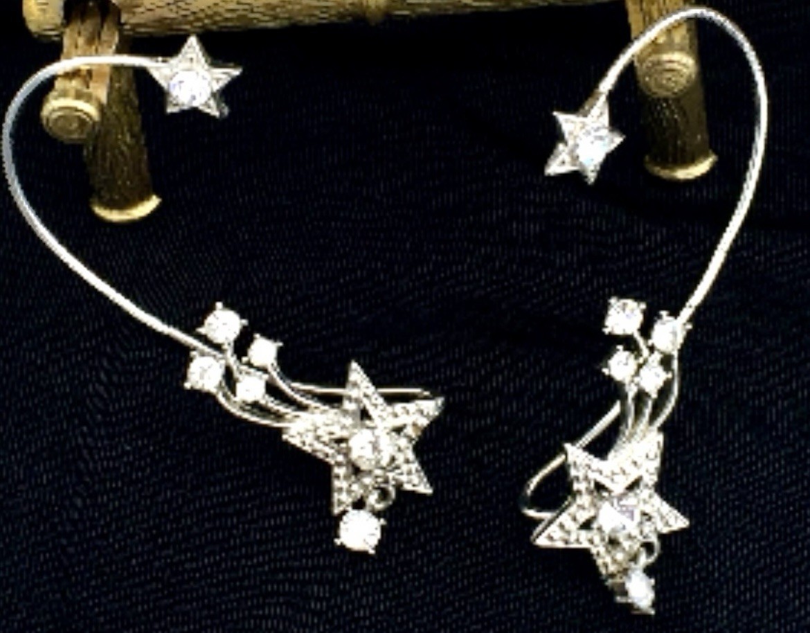 2002 Avon SPARKLING WRAP-AROUND EARRINGS Shooting Stars Vintage NOS Boxed