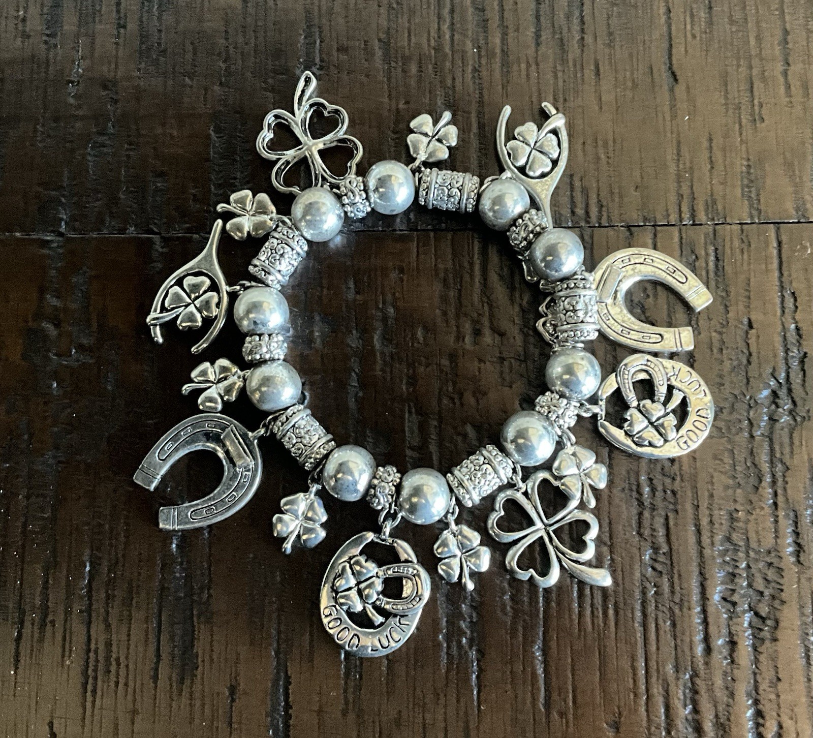 Vintage Good Luck Charm Stretch Bracelet