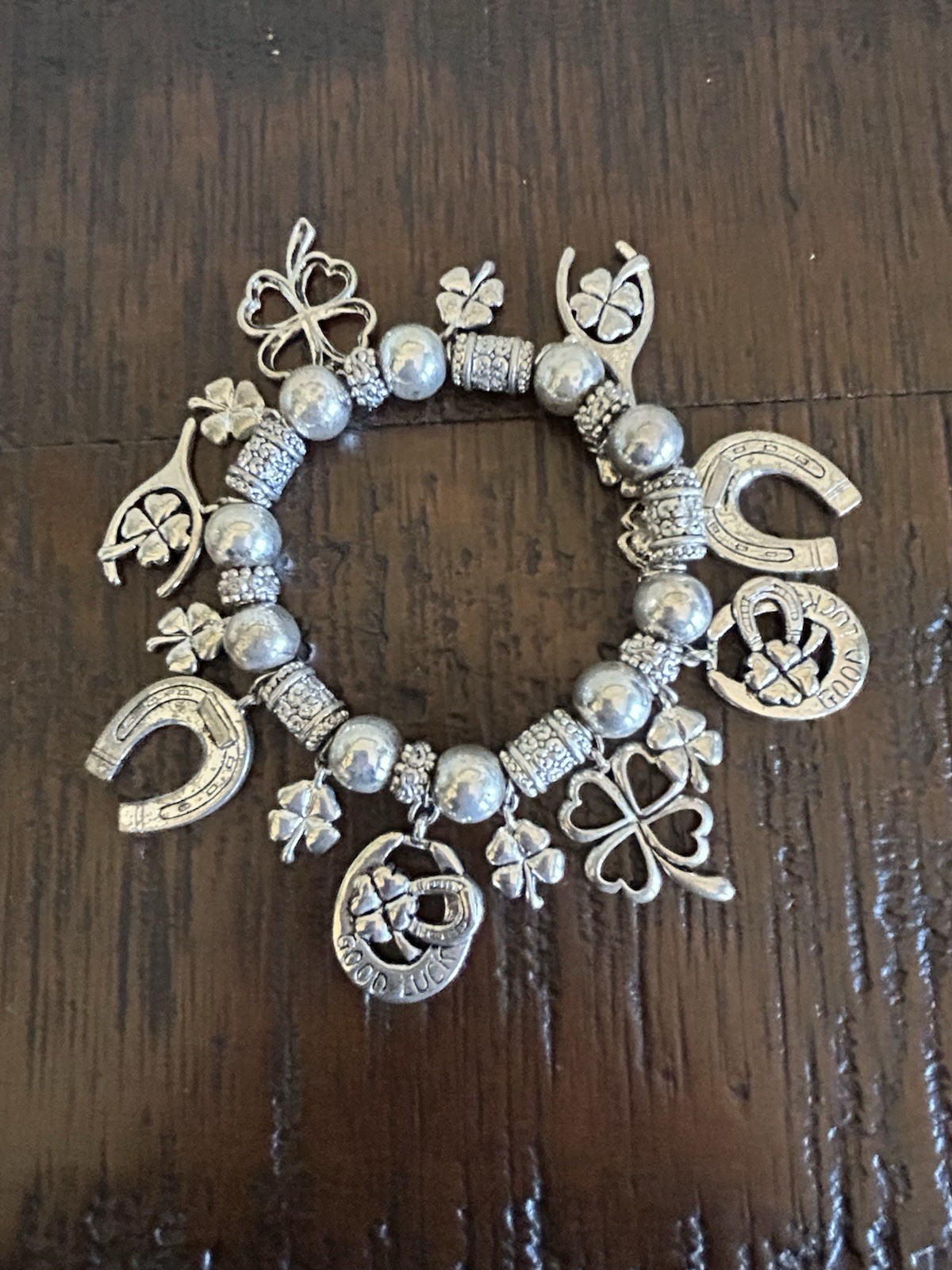 Vintage Good Luck Charm Stretch Bracelet