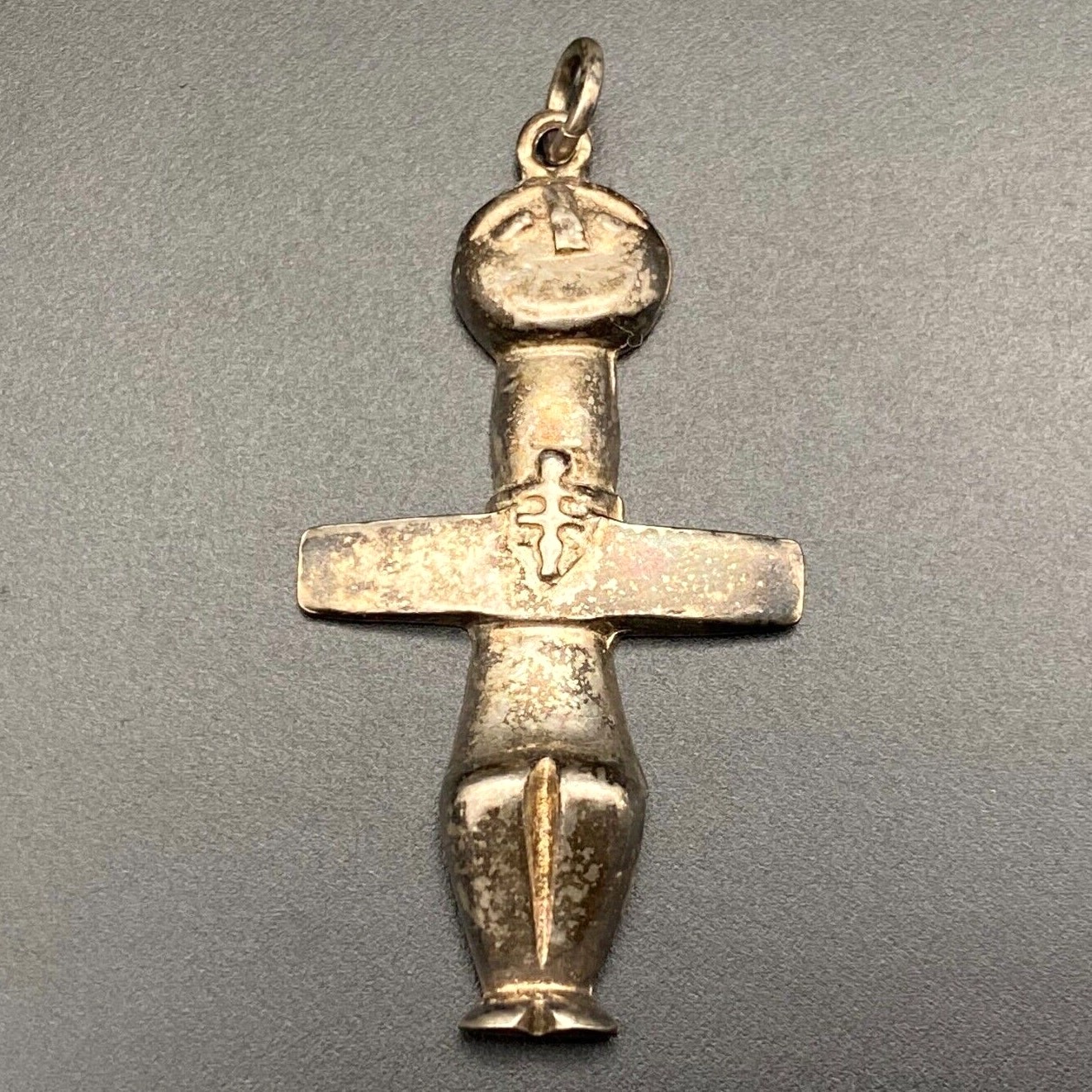 Vintage Abstract Figure Sterling Silver Pendant