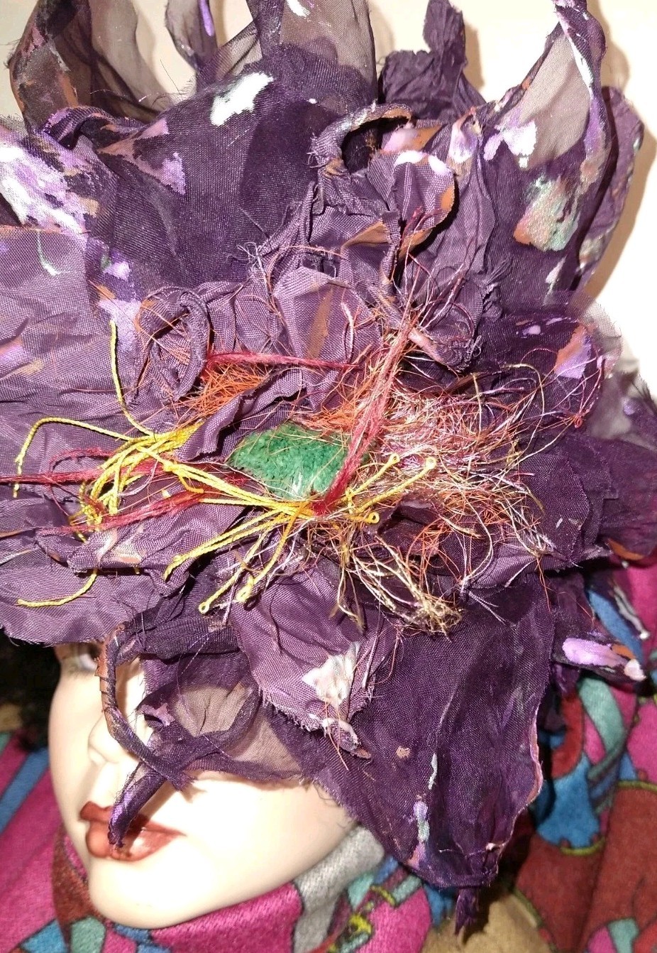 Brooch Large Purple Silk Costume Brooches & Pins Hair Clip Accessories Jewelry