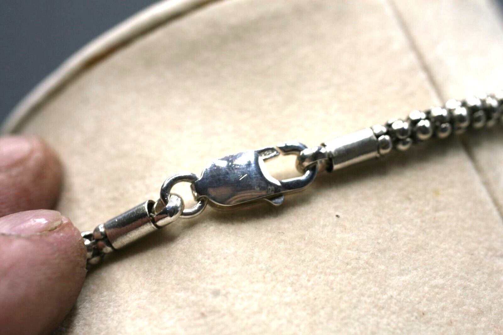 RARE SILPADA STERLING SILVER HEAVY ORNATE BALL SLIDE SNAKE CHAIN NECKLACE S5