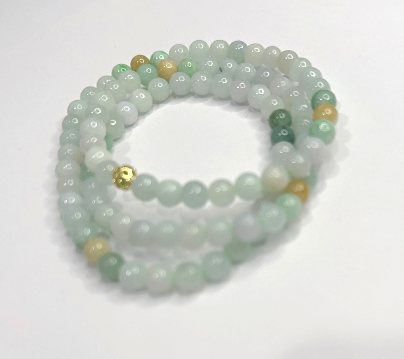 Burmese jadeite Jade type-A bead necklace, bead size 6.4mm, 22inch long