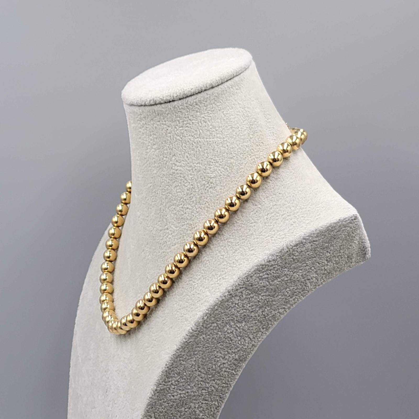 Vintage Napier Gold Plated Bead Chain Necklace 18 in