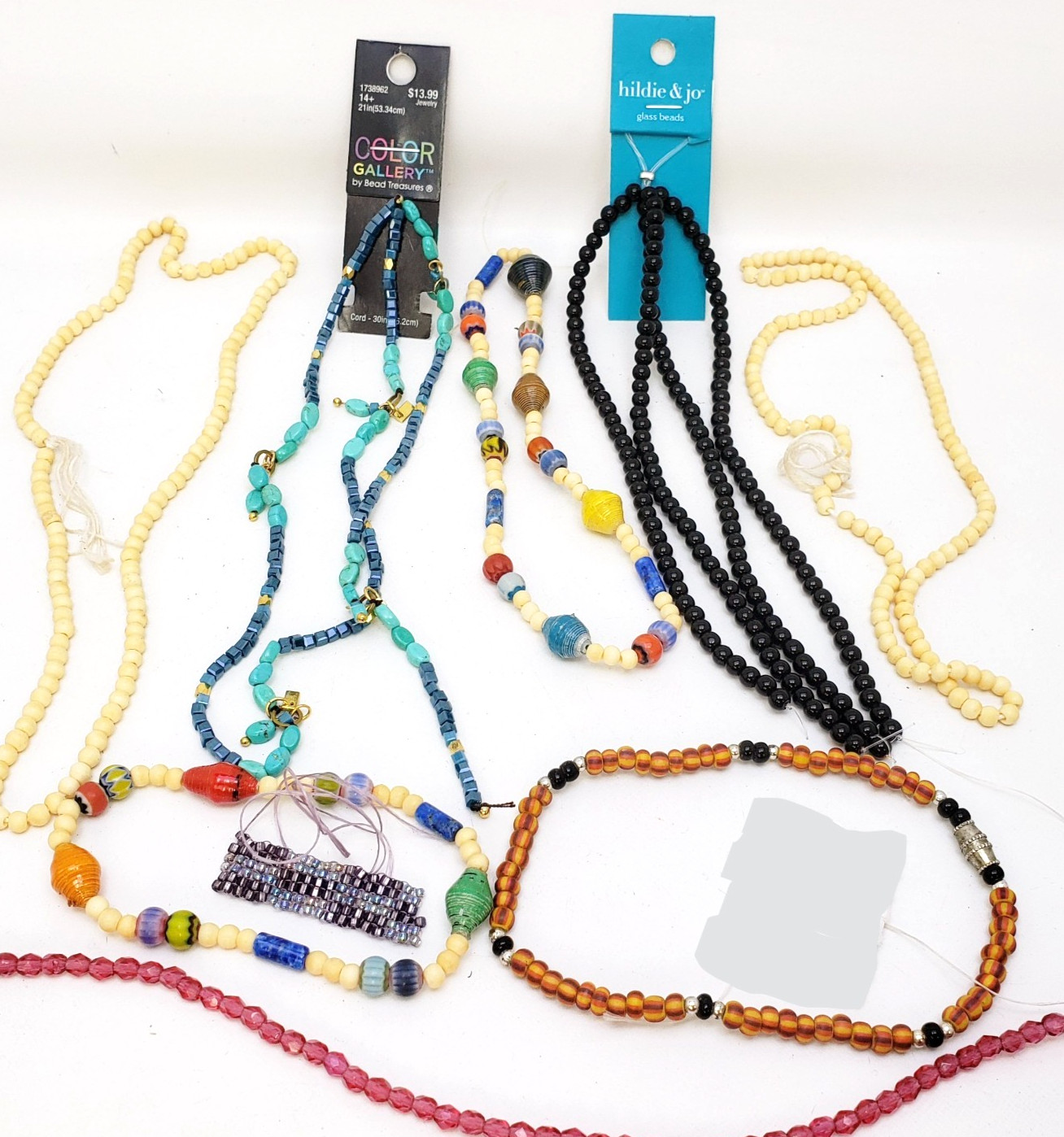 Glass Bead Necklaces Lot Hildie & Jo and Other Beads Plus FREE Beads