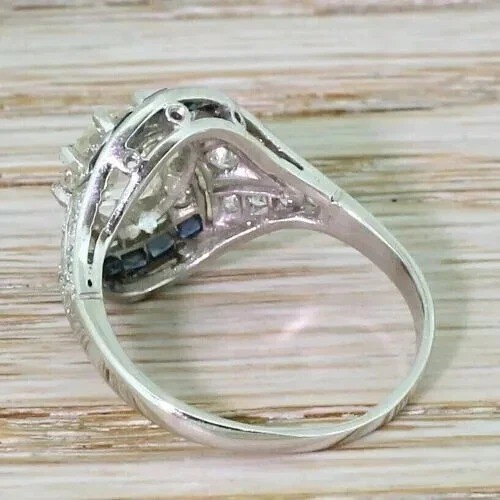 5.20Ct Art Deco Vintage Style Lab Created Diamond Wedding 14K White Gold FN Ring