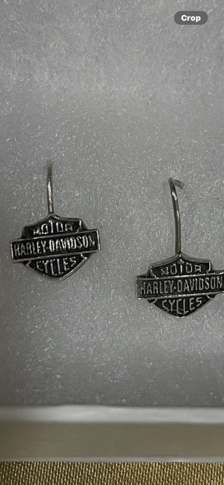 Vintage Harley-Davidson 925 Sterling Silver Single Earring Bar and Shield