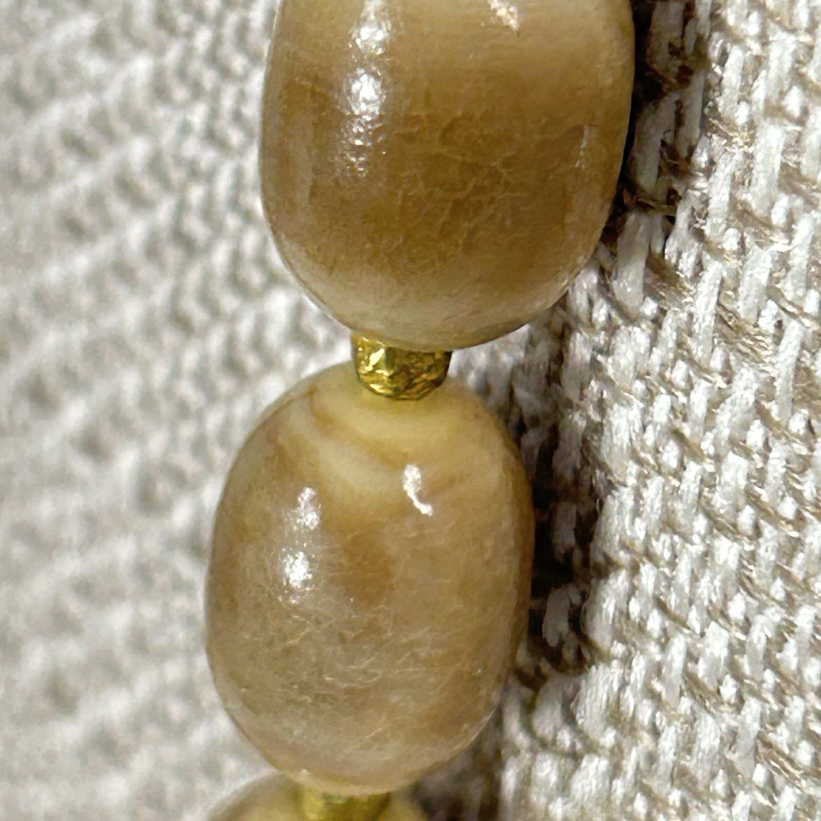 Vintage Chunky Necklace Golden Brown 25″ Statement Graduated Oval Beaded
