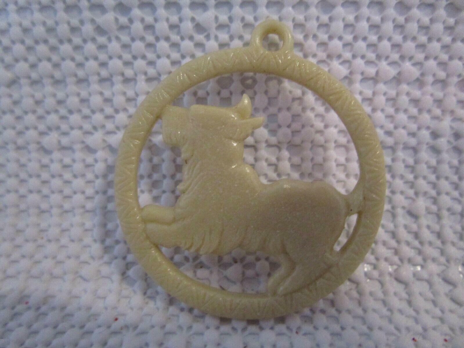 Vintage Celluloid 1.5″ Charm Pendant Ornament Scottie Terrier Westie Dog 1940’s