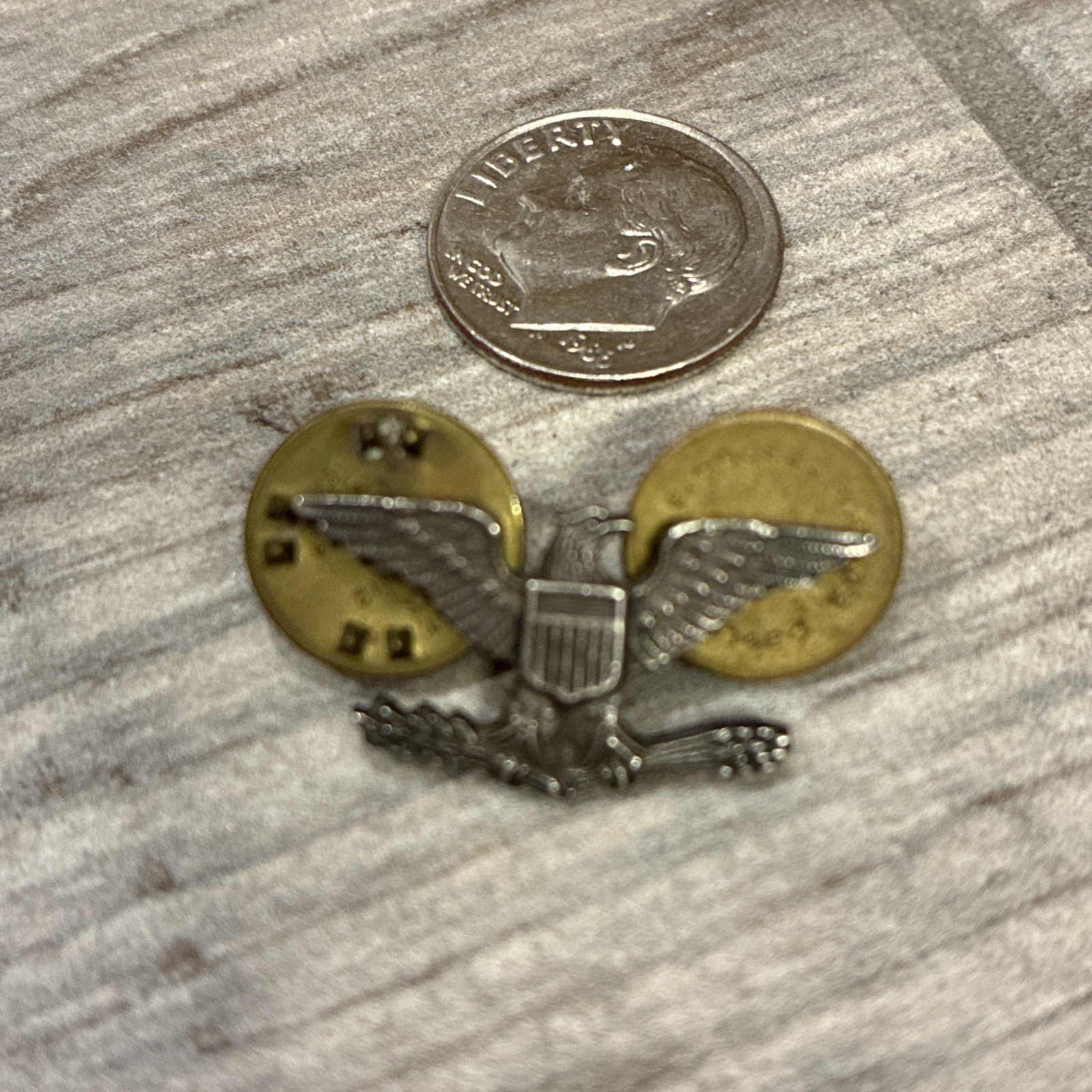 Sterling Silver Eagle Shield Pin Signed Vintage Military Insignia