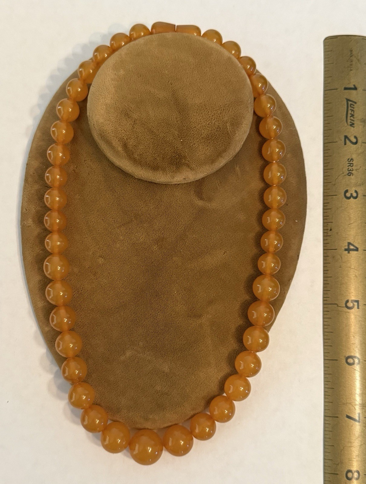 Butterscotch Egg Yolk Amber Graduated Round Beads Necklace 9.65mm-15.53mm 31.3g