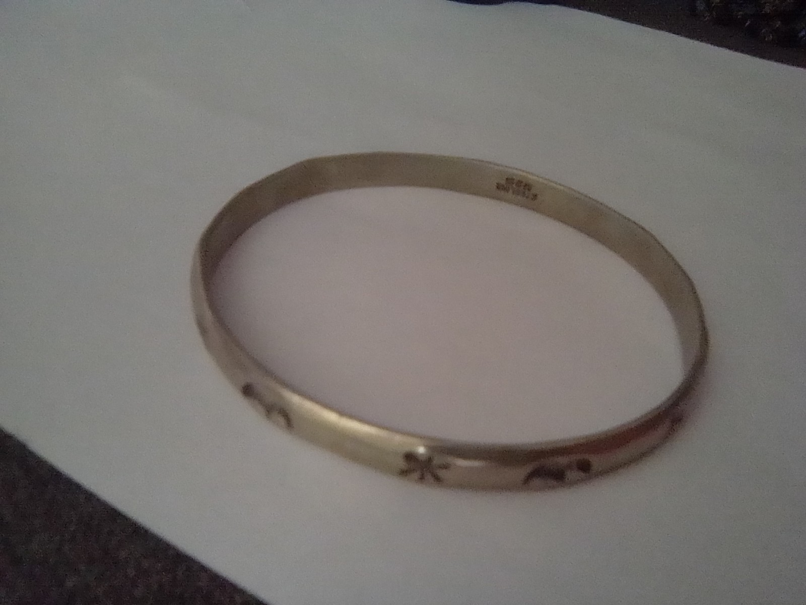 Artisan Vintage Sterling Silver 925 Bangle Motif Moon Stars Decorative Designs