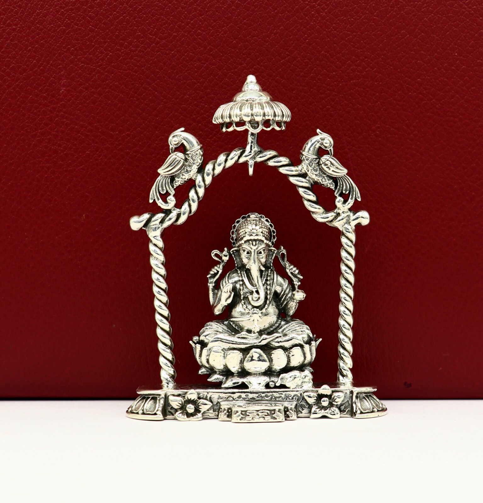 925 pure silver God Ganesha statue, figurine, puja article home temple art05